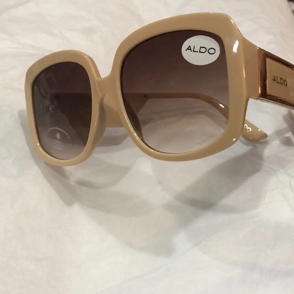Aldo‎ tan Eliandre-271 plastic frame logo fade lens oversized sunglasses new